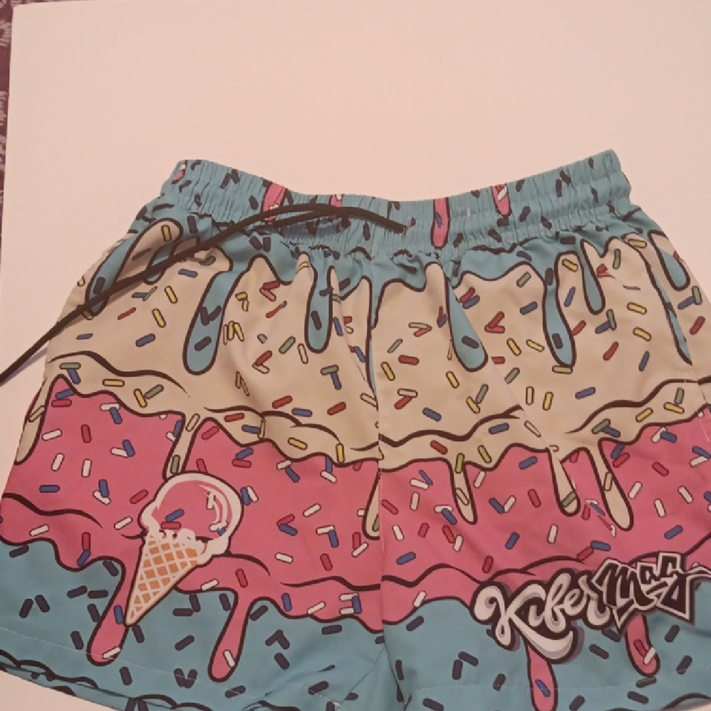 Kobe Man Ice Cream Print Athletic Shorts - Multicolor